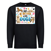 Black life is better with dogs Premium Sweatshirt - MaliasSmallBusiness