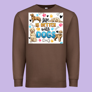 Life Is Better With Dogs Premium Sweatshirt Designed By Maliassmallbusiness
