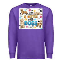 Purple life is better with dogs Premium Sweatshirt - MaliasSmallBusiness