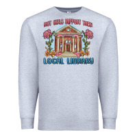 Heather Grey hot girls support their local library Premium Sweatshirt - MaliasSmallBusiness