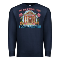 Navy hot girls support their local library Premium Sweatshirt - MaliasSmallBusiness