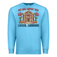 Ocean Blue hot girls support their local library Premium Sweatshirt - MaliasSmallBusiness