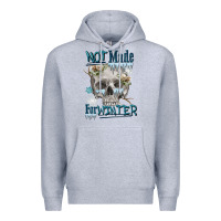 Heather Grey not made for winter skull Premium Hoodie - FaDigitalArtStudio
