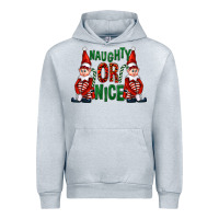 Heather Grey Naughty or nice christmas elfs Urban Hoodie - FaDigitalArtStudio