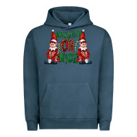Pigment Midnight Navy Naughty or nice christmas elfs Urban Hoodie - FaDigitalArtStudio