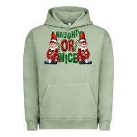 Pigment Oil Green Naughty or nice christmas elfs Urban Hoodie - FaDigitalArtStudio