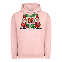 Pigment Salmon Naughty or nice christmas elfs Urban Hoodie - FaDigitalArtStudio