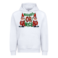 White Naughty or nice christmas elfs Urban Hoodie - FaDigitalArtStudio