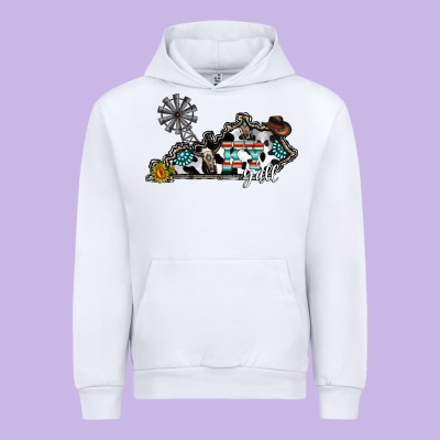 Ky Yall Western Urban Hoodie Designed By Cowhidedigitalart