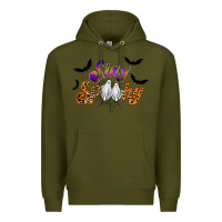 Army Green stay spooky Premium Hoodie - RacoonDesign