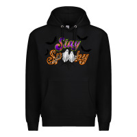 Black stay spooky Premium Hoodie - RacoonDesign