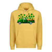 Antique Gold st patricks shamrock gold truck Premium Hoodie - FaDigitalArtStudio