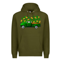Army Green st patricks shamrock gold truck Premium Hoodie - FaDigitalArtStudio