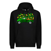 Black st patricks shamrock gold truck Premium Hoodie - FaDigitalArtStudio