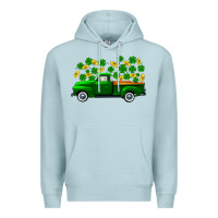 Blue Mist st patricks shamrock gold truck Premium Hoodie - FaDigitalArtStudio