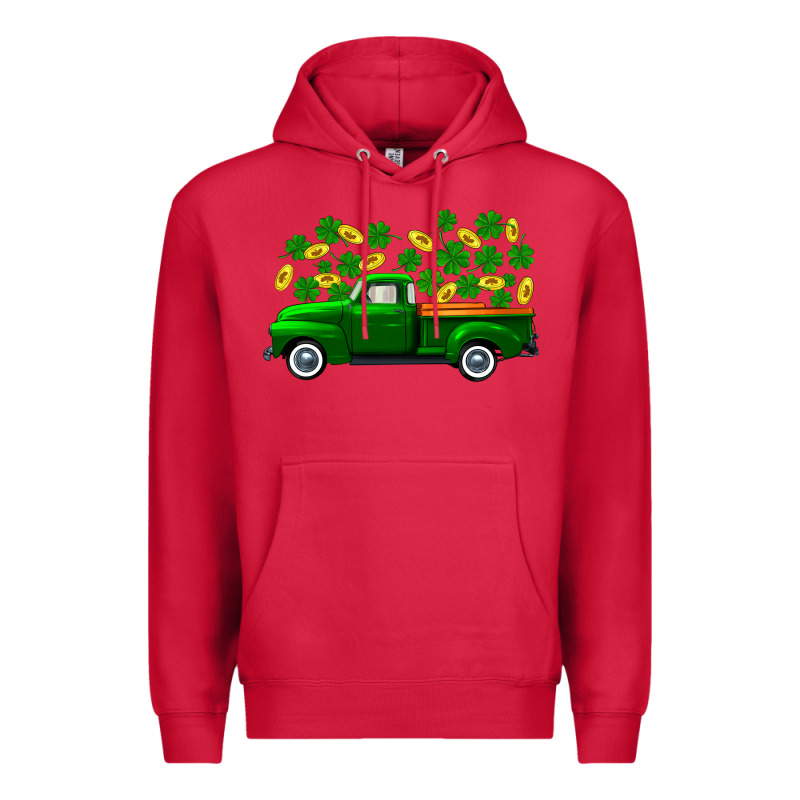 St Patricks Shamrock Gold Truck Premium Hoodie by FaDigitalArtStudio | Teevron