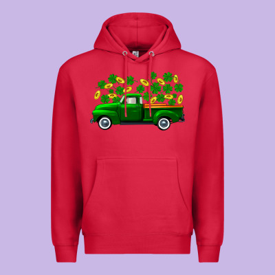 St Patricks Shamrock Gold Truck Premium Hoodie Designed By Fadigitalartstudio