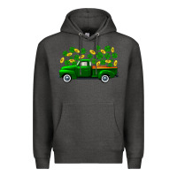 Charcoal Heather st patricks shamrock gold truck Premium Hoodie - FaDigitalArtStudio