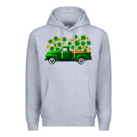 Heather Grey st patricks shamrock gold truck Premium Hoodie - FaDigitalArtStudio