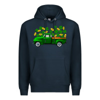 Navy st patricks shamrock gold truck Premium Hoodie - FaDigitalArtStudio