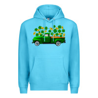 Ocean Blue st patricks shamrock gold truck Premium Hoodie - FaDigitalArtStudio