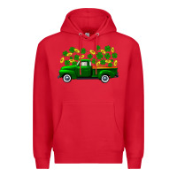 Red st patricks shamrock gold truck Premium Hoodie - FaDigitalArtStudio