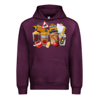 Mauve Wine School Bus Coffee Cups Urban Hoodie - FaDigitalArtStudio