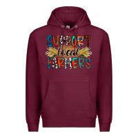 Burgundy support local farmers Premium Hoodie - RacoonDesign