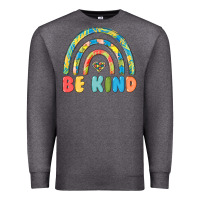 Charcoal Heather be kind autism Premium Sweatshirt - MaliasSmallBusiness