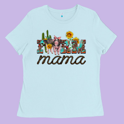 Farm Mama With Baby Pigs Ladies Tee Designed By Artiststas