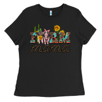 Black farm mama with baby pigs Ladies Tee - Artiststas