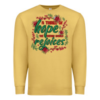 Antique Gold a thrill of hope the weary world rejoices Premium Sweatshirt - MaliasSmallBusiness