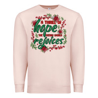 Pale Pink a thrill of hope the weary world rejoices Premium Sweatshirt - MaliasSmallBusiness