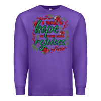 Purple a thrill of hope the weary world rejoices Premium Sweatshirt - MaliasSmallBusiness