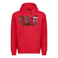 Red teacher christmas Premium Hoodie - RacoonDesign