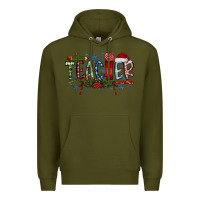 Army Green teacher christmas Premium Hoodie - RacoonDesign