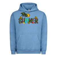 Pigment Pebble Blue summer Urban Hoodie - CowhideDigitalArt