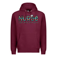 Burgundy coffee scrubs and rubber gloves Premium Hoodie - CowhideDigitalArt