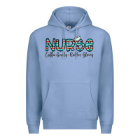 Colony Blue coffee scrubs and rubber gloves Premium Hoodie - CowhideDigitalArt