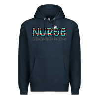 Navy coffee scrubs and rubber gloves Premium Hoodie - CowhideDigitalArt