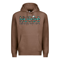 Chestnut coffee scrubs and rubber gloves Premium Hoodie - CowhideDigitalArt