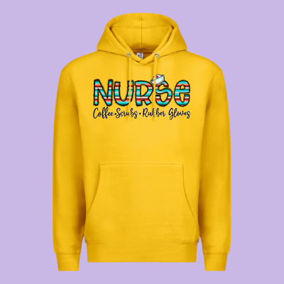 Coffee Scrubs And Rubber Gloves Premium Hoodie Designed By Cowhidedigitalart