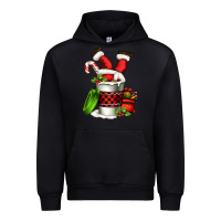 Black Santa claus in a coffee cup Urban Hoodie - FaDigitalArtStudio