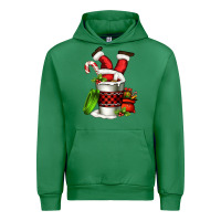 Emerald Santa claus in a coffee cup Urban Hoodie - FaDigitalArtStudio