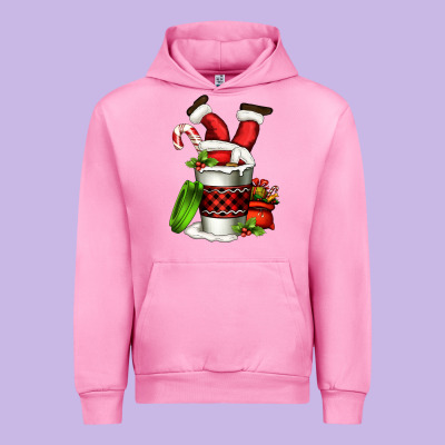 Santa Claus In A Coffee Cup Urban Hoodie Designed By Fadigitalartstudio