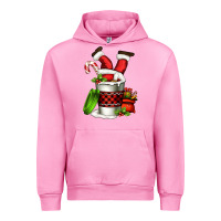 Fuchsia Pink Santa claus in a coffee cup Urban Hoodie - FaDigitalArtStudio