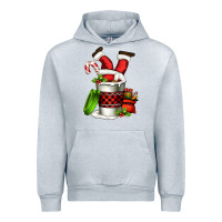 Heather Grey Santa claus in a coffee cup Urban Hoodie - FaDigitalArtStudio