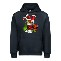 Navy Santa claus in a coffee cup Urban Hoodie - FaDigitalArtStudio