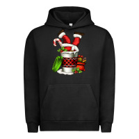 Pigment Black Santa claus in a coffee cup Urban Hoodie - FaDigitalArtStudio