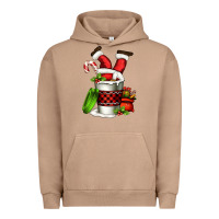 Pigment Burro Santa claus in a coffee cup Urban Hoodie - FaDigitalArtStudio
